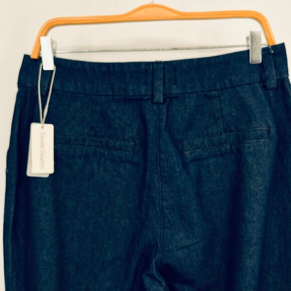 Favorite Daughter Vienna Wide Leg Pants Size 14 Dark Wash Denim High Rise Cotton - Picture 8 of 13